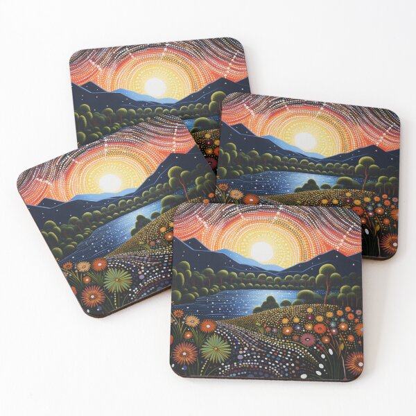 Item preview, Aboriginal Inspired Dot Art - Green Country designed and sold by GrinGalore.
