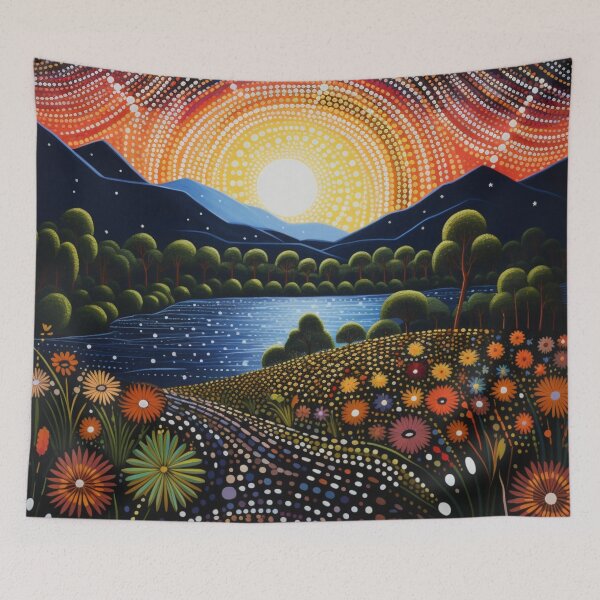 Item preview, Aboriginal Inspired Dot Art - Green Country designed and sold by GrinGalore.
