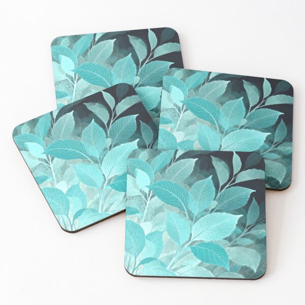 Item preview, Radiant Teal and Turquoise Glowing Leaves designed and sold by zzz888.