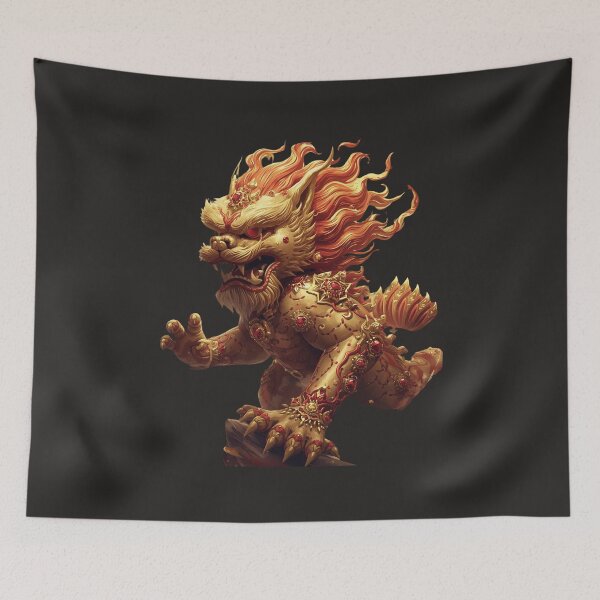Item preview, Golden Qilin of Prosperity – Majestic Chinese Mythical Creature Art designed and sold by TitanRN.