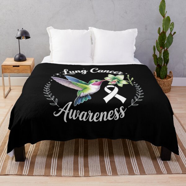 Item preview, Bird Cancer Warrior Hummingbird White Ribbon Lung Cancer designed and sold by Rrettgison.