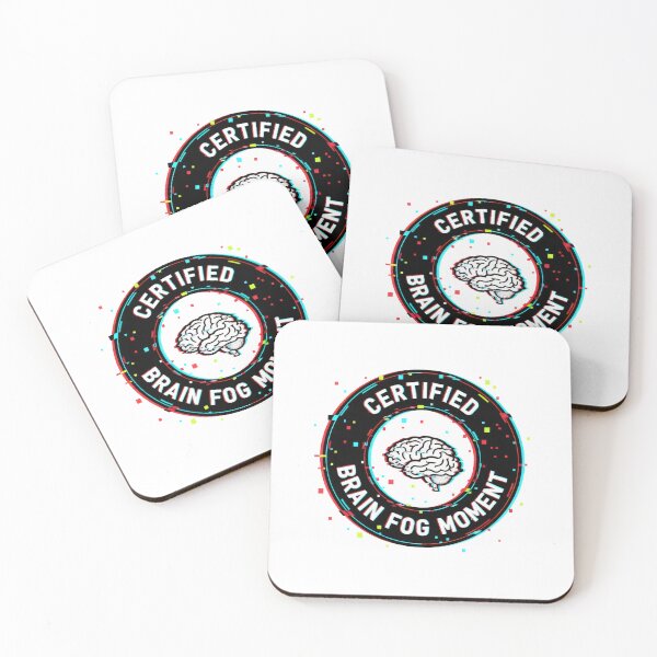 Item preview, Certified Brain Fog Moment Emblem with Glitch Pixels and Stylized Brain designed and sold by SplashTastic.