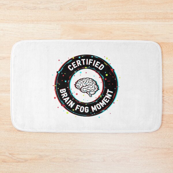 Item preview, Certified Brain Fog Moment Emblem with Glitch Pixels and Stylized Brain designed and sold by SplashTastic.