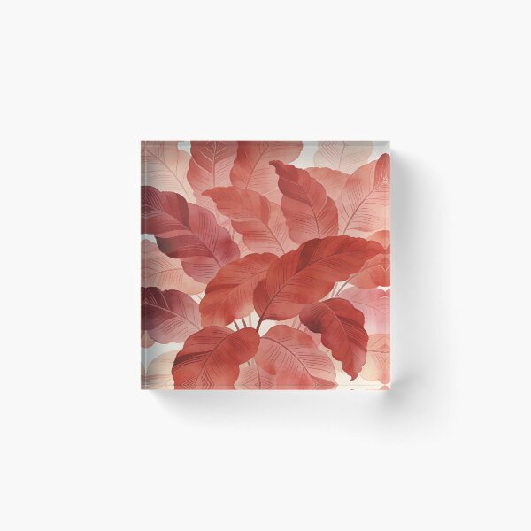 Item preview, Lush Terra Cotta and Coral Watercolor Tropical Leaves designed and sold by zzz888.
