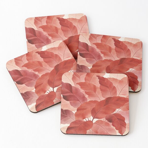 Item preview, Lush Terra Cotta and Coral Watercolor Tropical Leaves designed and sold by zzz888.