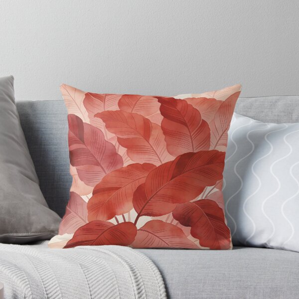 Item preview, Lush Terra Cotta and Coral Watercolor Tropical Leaves designed and sold by zzz888.