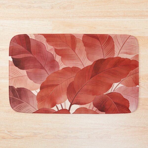 Item preview, Lush Terra Cotta and Coral Watercolor Tropical Leaves designed and sold by zzz888.