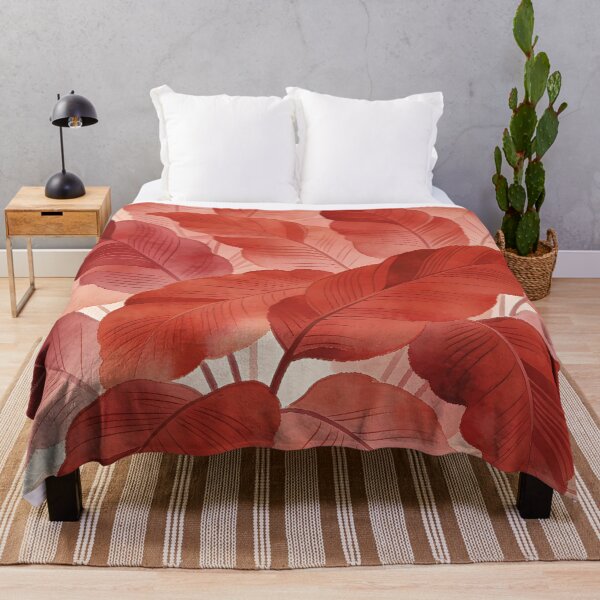 Item preview, Lush Terra Cotta and Coral Watercolor Tropical Leaves designed and sold by zzz888.