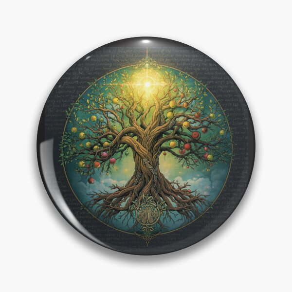 Item preview, Yggdrasil Tree of Life Golden Sun Norse Celtic Wall Art designed and sold by TitanRN.