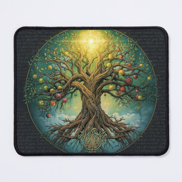 Item preview, Yggdrasil Tree of Life Golden Sun Norse Celtic Wall Art designed and sold by TitanRN.