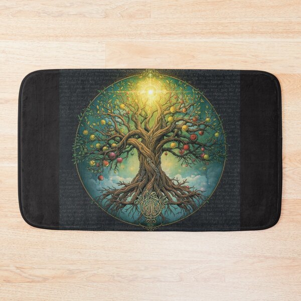 Item preview, Yggdrasil Tree of Life Golden Sun Norse Celtic Wall Art designed and sold by TitanRN.