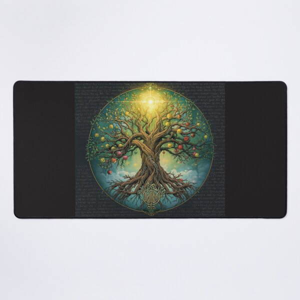 Item preview, Yggdrasil Tree of Life Golden Sun Norse Celtic Wall Art designed and sold by TitanRN.