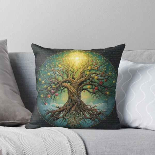 Item preview, Yggdrasil Tree of Life Golden Sun Norse Celtic Wall Art designed and sold by TitanRN.