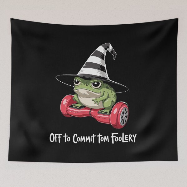 Item preview, Whimsical Frog Wizard Off to Commit Tom Foolery Frog Meme designed and sold by khorbiasieno.