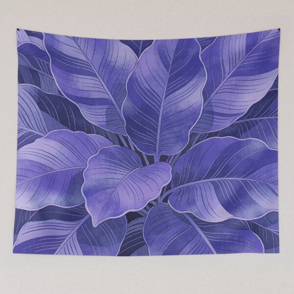 Item preview, Lush Periwinkle and Indigo Watercolor Foliage designed and sold by zzz888.