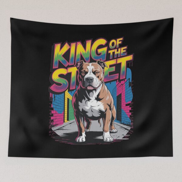 Item preview, Pitbull, king of the street designed and sold by DreamOnShirts.