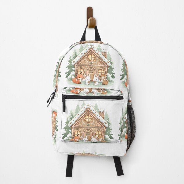 Item preview, Woodland Animals Gingerbread House Sticker - Cute Fox Bunny Deer Christmas Cookie Decal designed and sold by ZyxDes.