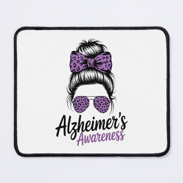 Item preview, Alzheimer Awareness Messy Bun Hair Women Purple designed and sold by repconomArt.