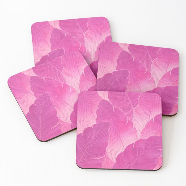 Item preview, Vibrant Hot Pink and Magenta Watercolor Tropical Leaves designed and sold by zzz888.