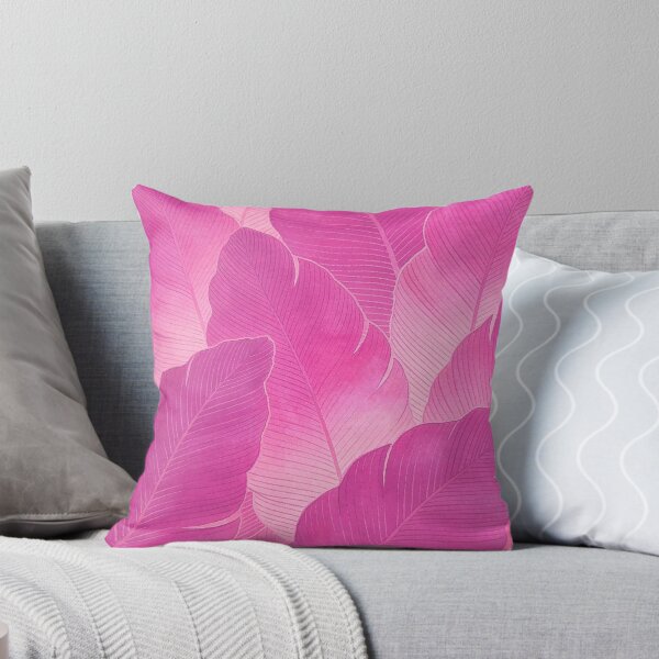 Item preview, Vibrant Hot Pink and Magenta Watercolor Tropical Leaves designed and sold by zzz888.