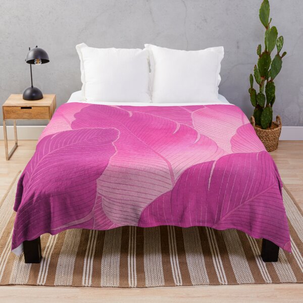 Item preview, Vibrant Hot Pink and Magenta Watercolor Tropical Leaves designed and sold by zzz888.