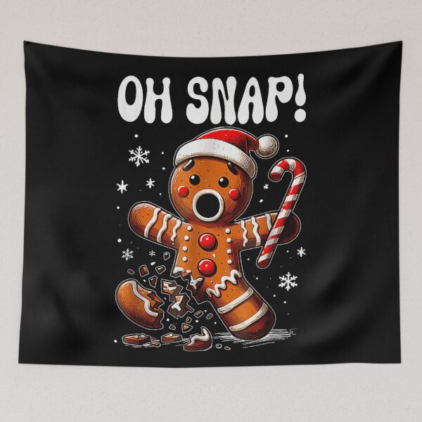 Item preview, Oh Snap! Broken Gingerbread Man Holding Candy Cane Funny Christmas Joke designed and sold by RannaHile.