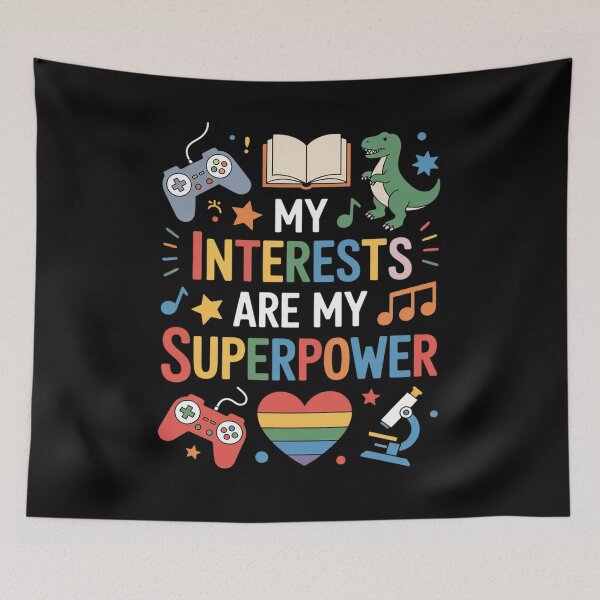 Item preview, My Interests are My Superpower Kids Autism Awareness designed and sold by BubblePancake.