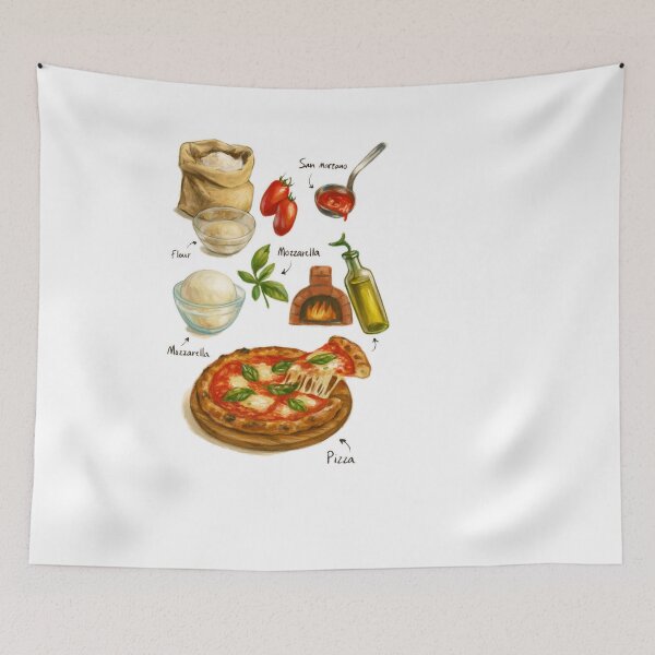 Item preview, Margheritta Pizza Recipe Teeshirt | Classic Hot Dish | Cookbook | Hand-drawn Recipe Shirt | Fine Dining designed and sold by fishnsteve.