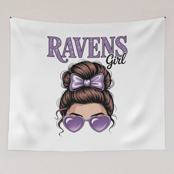 Item preview, Ravens Messy Bun Girl Cheer Girl Men Women  designed and sold by estellaken.