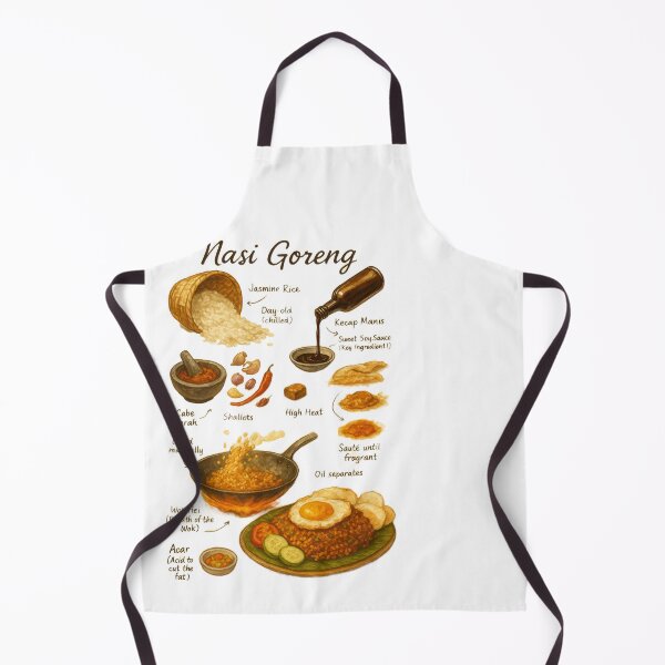 Item preview, Nasi Goreng (Indonesian Fried Rice) 1 Recipe Teeshirt | Classic Hot Dish | Cookbook | Hand-drawn Recipe Shirt | Fine Dining designed and sold by fishnsteve.