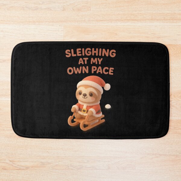 Item preview, Cute Sloth Santa on Sled - Sleighing At My Own Pace | Kawaii Fun Christmas Art designed and sold by Moons Studio.