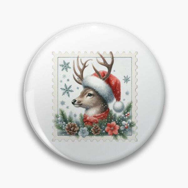 Item preview, Deer Postage Stamp – Vintage Holiday Stamp Illustration designed and sold by GoxyVision.