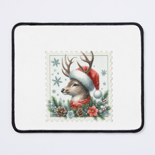Item preview, Deer Postage Stamp – Vintage Holiday Stamp Illustration designed and sold by GoxyVision.