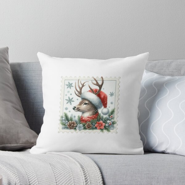 Item preview, Deer Postage Stamp – Vintage Holiday Stamp Illustration designed and sold by GoxyVision.