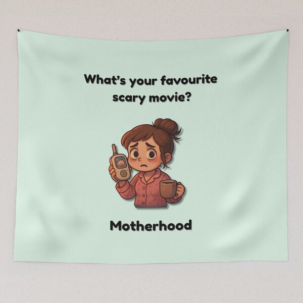 Item preview, Motherhood: The Cutest Scary Movie – Parenting Humor Design designed and sold by MadeInNapTime.