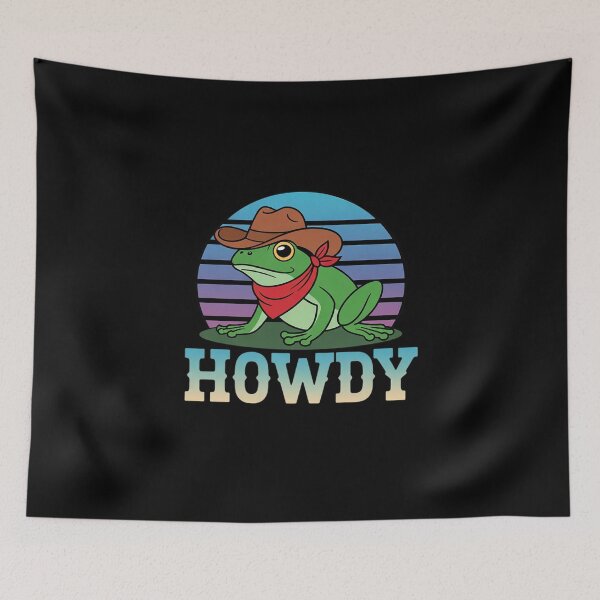 Item preview, Aesthetic Howdy Frog Funny Cowboy Toad Amphibian Lover  designed and sold by RuthGAArt.