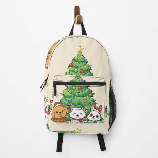 Item preview, Playful Dog Cat Rabbit Christmas T-Shirt - Cute Pets Under Decorated Tree Holiday Tee designed and sold by ZyxDes.