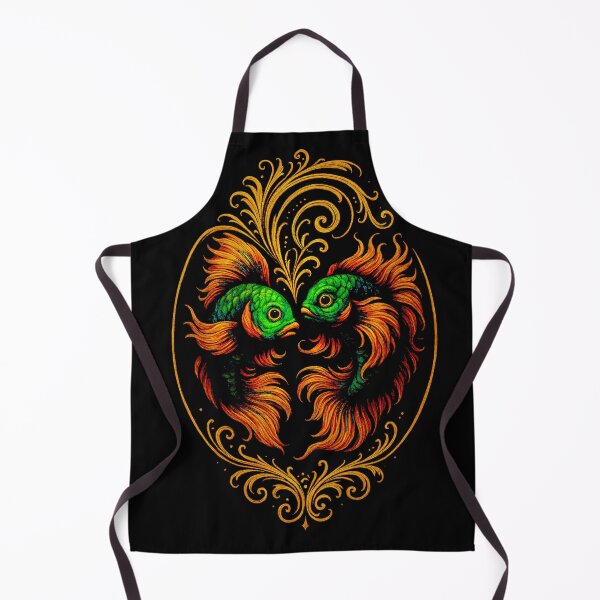 Item preview, Celestial Koi Duet – Ornate Neon Pisces Emblem designed and sold by Sanctum Icons.