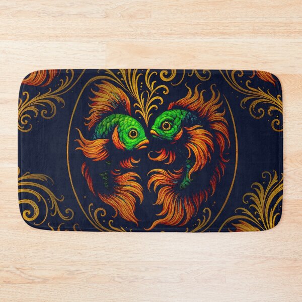 Item preview, Celestial Koi Duet – Ornate Neon Pisces Emblem designed and sold by Sanctum Icons.