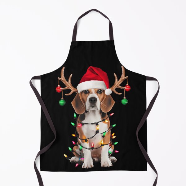 Item preview, Adorable Beagle Dog Tangles in Colorful Christmas Lights and Antlers designed and sold by HuserPiri.