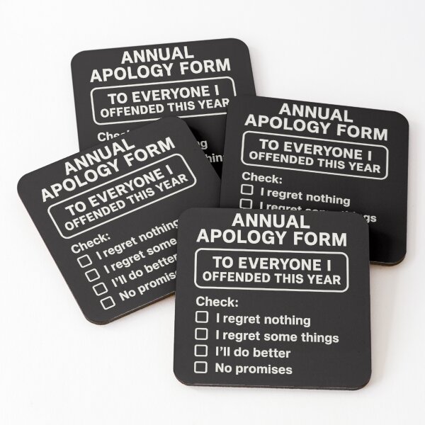 Item preview, “Annual Apology Form – Funny Sarcastic Checklist Design” designed and sold by FrameFlow.