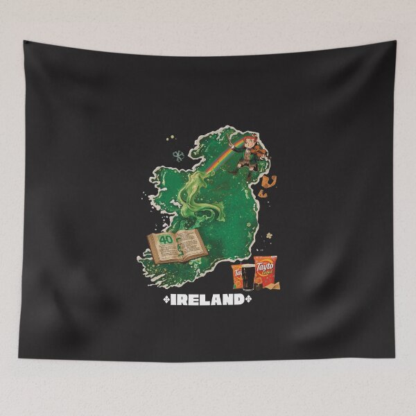 Item preview, Ireland Magical Map - Irish Mythology Leprechaun Rainbow Fiddle designed and sold by TitanRN.