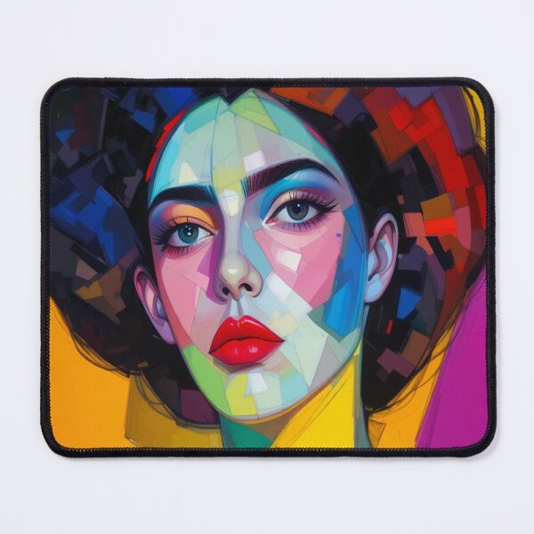 Item preview, Cubist art portrait in vibrant colors designed and sold by Hot4Shirt.