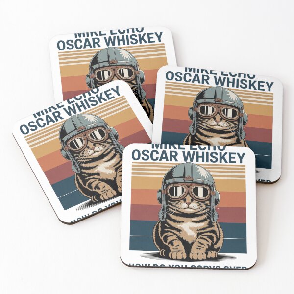 Item preview, Cat Pilot Mike Echo Oscar Whisky How Do You Copy  designed and sold by RuthGAArt.