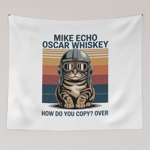 Item preview, Cat Pilot Mike Echo Oscar Whisky How Do You Copy  designed and sold by RuthGAArt.