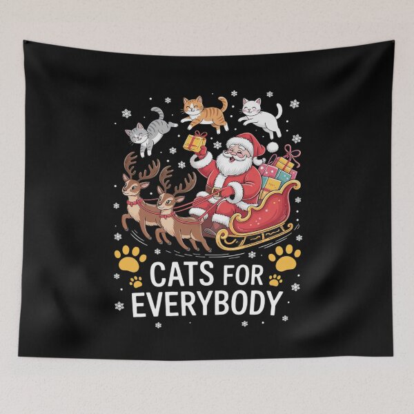 Item preview, Cats for Everybody Christmas Funny Santa Cat Lover Xmas  designed and sold by RuthGAArt.