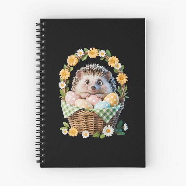 Item preview, Happy Easter Day - Hedgehog Sitting Inside A Woven Basket designed and sold by VENOM0RIOT.