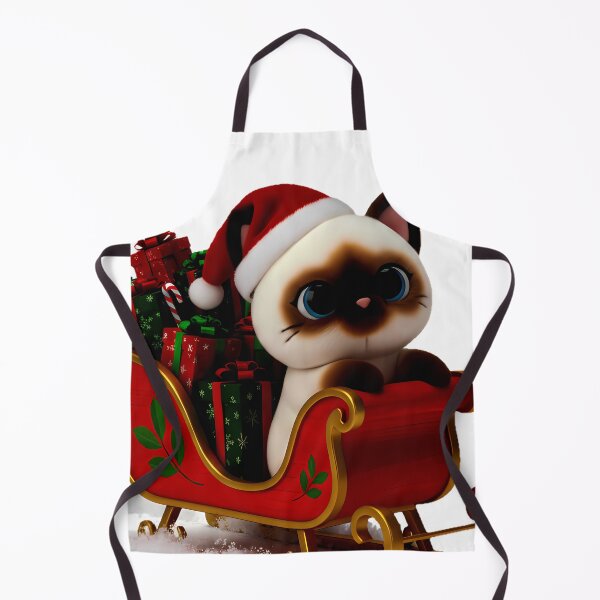 Item preview, Siamese Cat in Christmas Sleigh with Presents designed and sold by meesub.