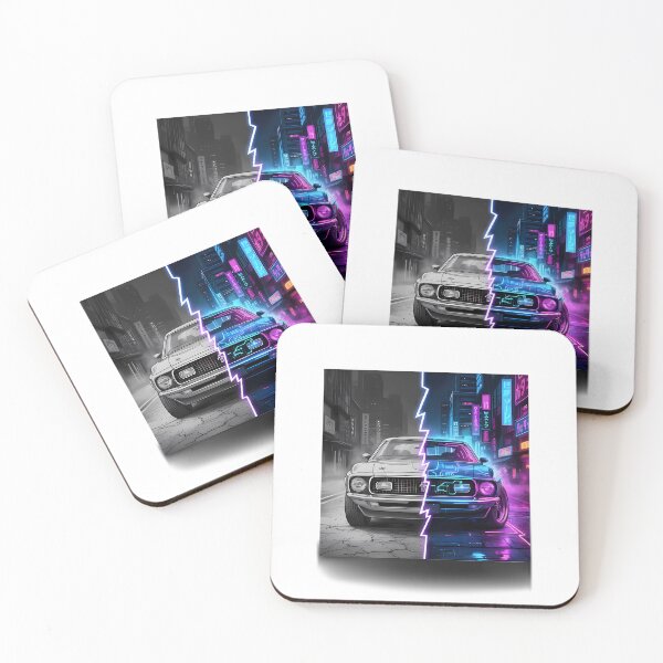 Item preview, Sketch vs Neon - Cyberpunk Muscle Car Split Design designed and sold by TobaGallery868.