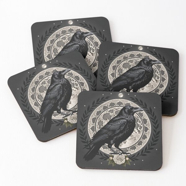 Item preview, Gothic Moon Raven – Mystical Lunar Night Bird Illustration designed and sold by Visualynx.